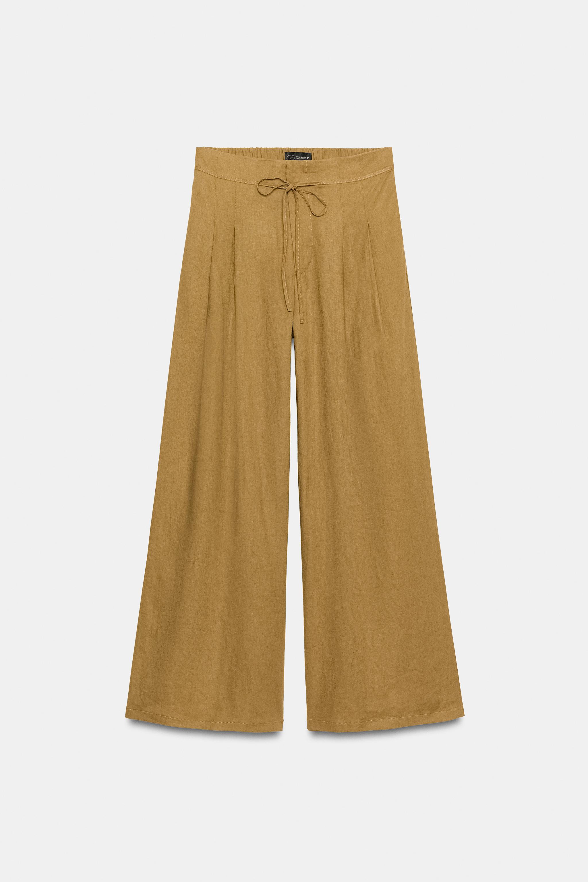 PLEATED WIDE LEG PANTS